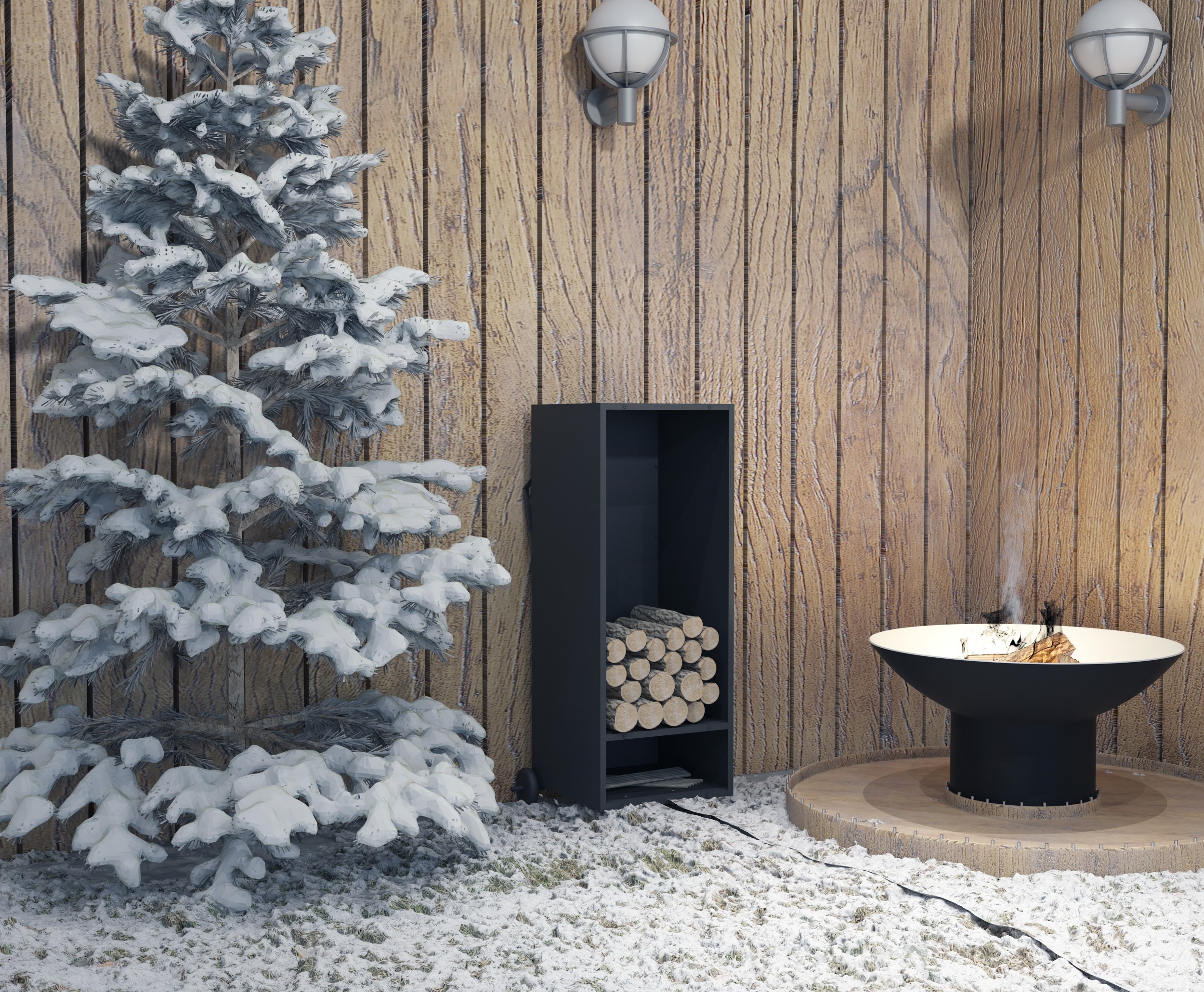 GENMAR TAVILO RETTO WOOD BIN